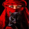 Arab Lady And Black Cat Paint By Numbers