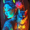 Asian Lady And Tiger - Paint By Numbers