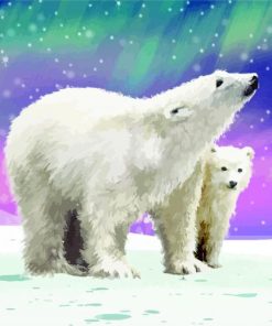 Aurora Northern Lights Polar Bears Paint By Numbers