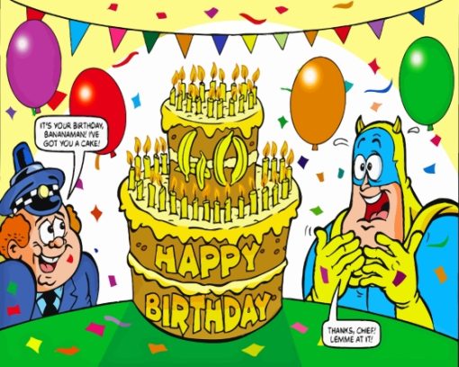 Bananaman Birthday Paint By Numbers