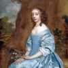 Beautiful Vintage Lady In Blue Dress Paint By Numbers