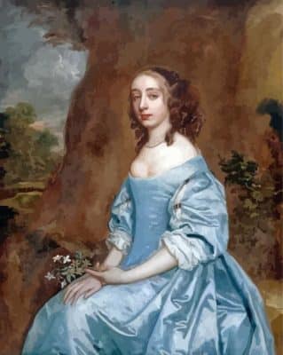 Beautiful Vintage Lady In Blue Dress Paint By Numbers