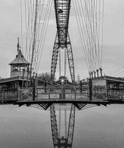 Black And White Transporter Bridge Paint By Numbers