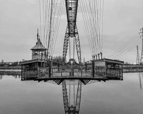 Black And White Transporter Bridge Paint By Numbers