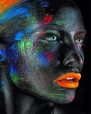 Black Lady With Colors Paint By Numbers