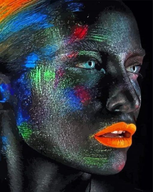 Black Lady With Colors Paint By Numbers