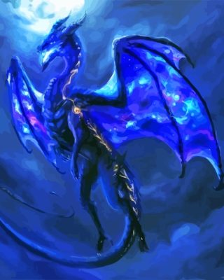 Blue Mystical Dragon Paint By Numbers