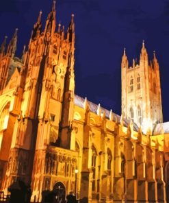 Canterbury Cathedral At Night Paint By Numbers