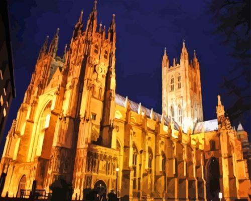 Canterbury Cathedral At Night Paint By Numbers