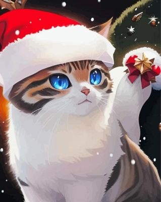 Christmas Cat Paint By Numbers
