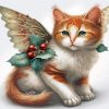 Christmas Cat With Wings Paint By Numbers