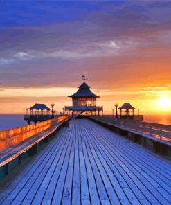 Clevedon Pier Sunset Paint By Numbers