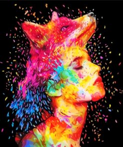 Colorful Abstract Fox Girl Paint By Numbers