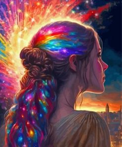 Colorful Galalxy Hair Paint By Numbers