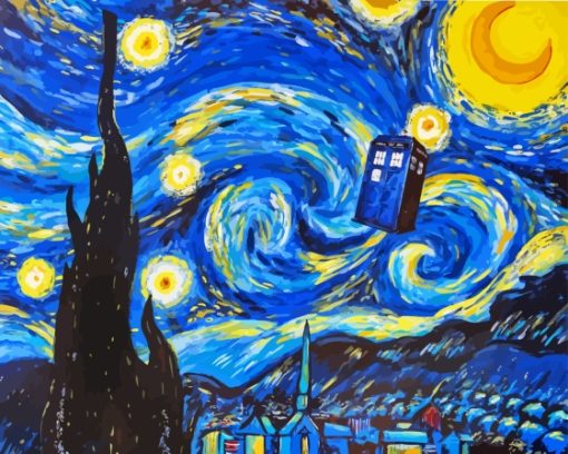 Cool Dr Who Starry Night Paint By Numbers