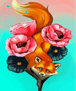 Cool Floral Fox Paint By Numbers