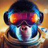 Cool Space Astronaut Chimp Art Paint By Numbers