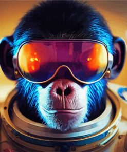 Cool Space Astronaut Chimp Art Paint By Numbers