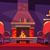 Cozy Fireplace Illustration Paint By Numbers