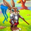 Cute Rabbit Knight Paint By Numbers