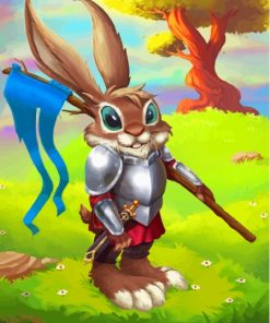 Cute Rabbit Knight Paint By Numbers