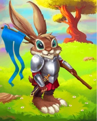 Cute Rabbit Knight Paint By Numbers