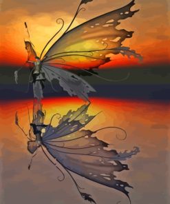 Fantasy Butterfly Water Reflection Paint By Numbers