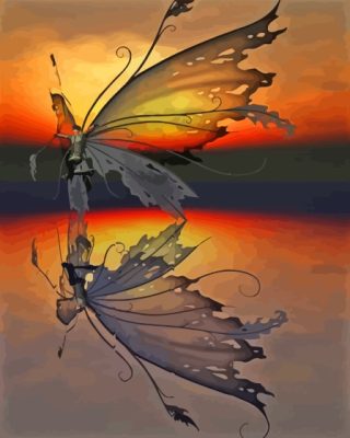 Fantasy Butterfly Water Reflection Paint By Numbers