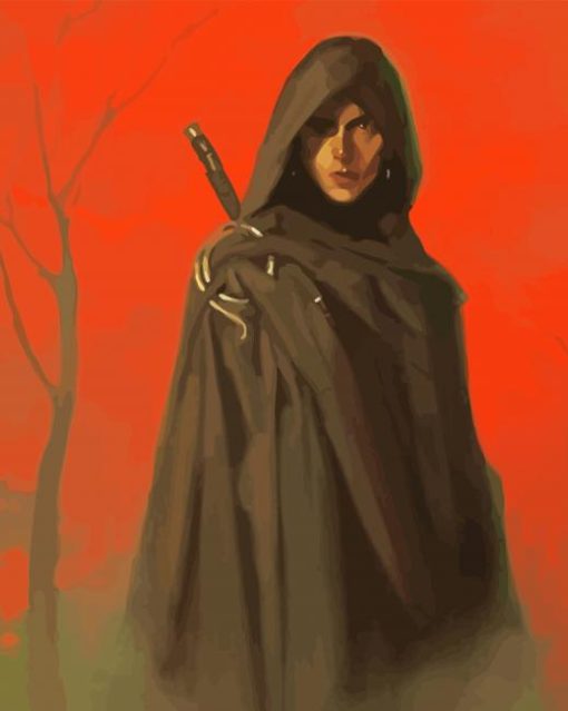 Female Cloaked Figure Paint By Numbers