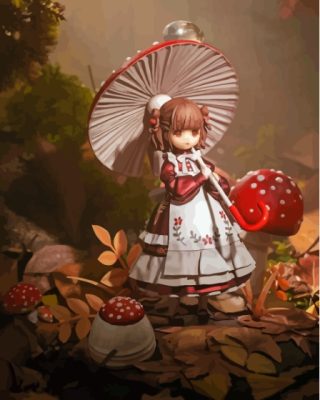 Little Mushroom Girl Paint By Numbers