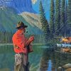 Man In Mountain Fishing Art Paint By Numbers