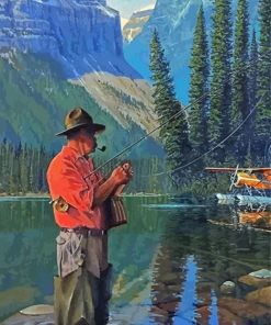 Man In Mountain Fishing Art Paint By Numbers