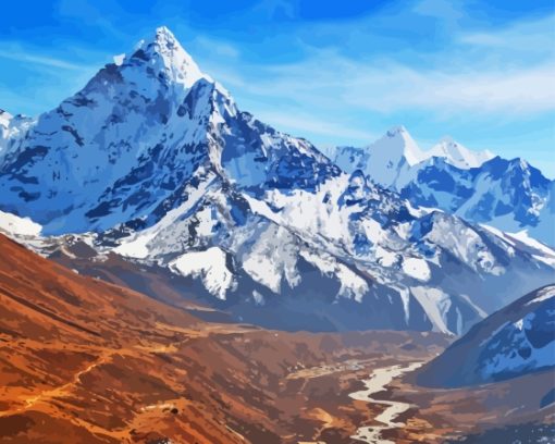 Mount Everest Landscape Paint By Numbers