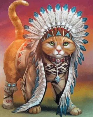 Native Cat Paint By Numbers