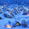 Night Snow In Japan Shirakawa Village Paint By Numbers