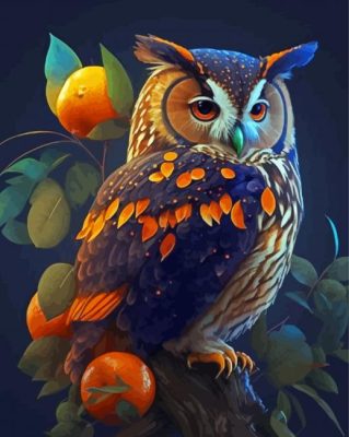 Owl And Oranges Paint By Numbers