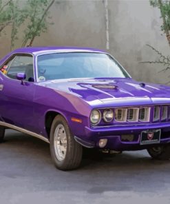 Purple Plymouth Cuda Paint By Numbers