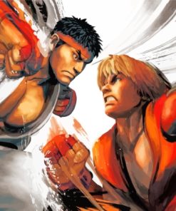 Ryu Vs Ken Street Fighter Paint By Numbers