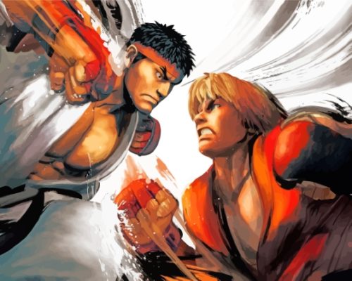 Ryu Vs Ken Street Fighter Paint By Numbers