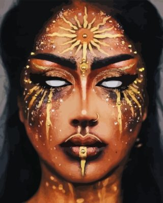 Scary Golden Lady Paint By Numbers