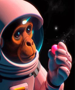 Space Astronaut Chimp Paint By Numbers