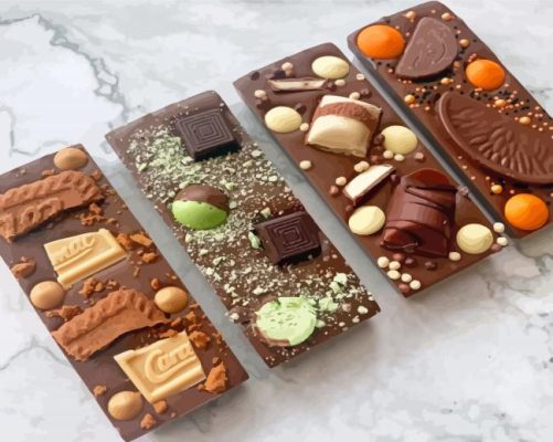 Tasty Chocolate Bars Paint By Numbers