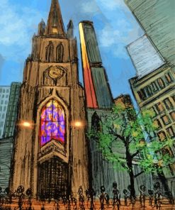 Trinity Church Art Paint By Numbers