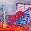 Vintage Still Life Trumpet Paint By Numbers