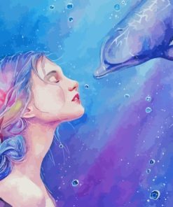 Woman With Dolphin Art Paint By Numbers