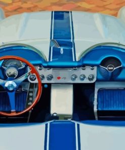 1957 Vintage Blue Corvette Paint By Numbers