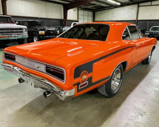 1970 Super Bee Car Hemi Orange Paint By Numbers