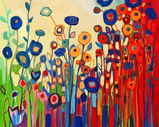 Abstract Wild Flowers Paint By Numbers