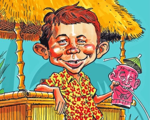 Alfred E Neuman Comic Book Character Paint By Numbers