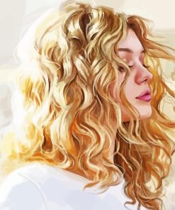 Anime Girl Blonde Curly Paint By Numbers